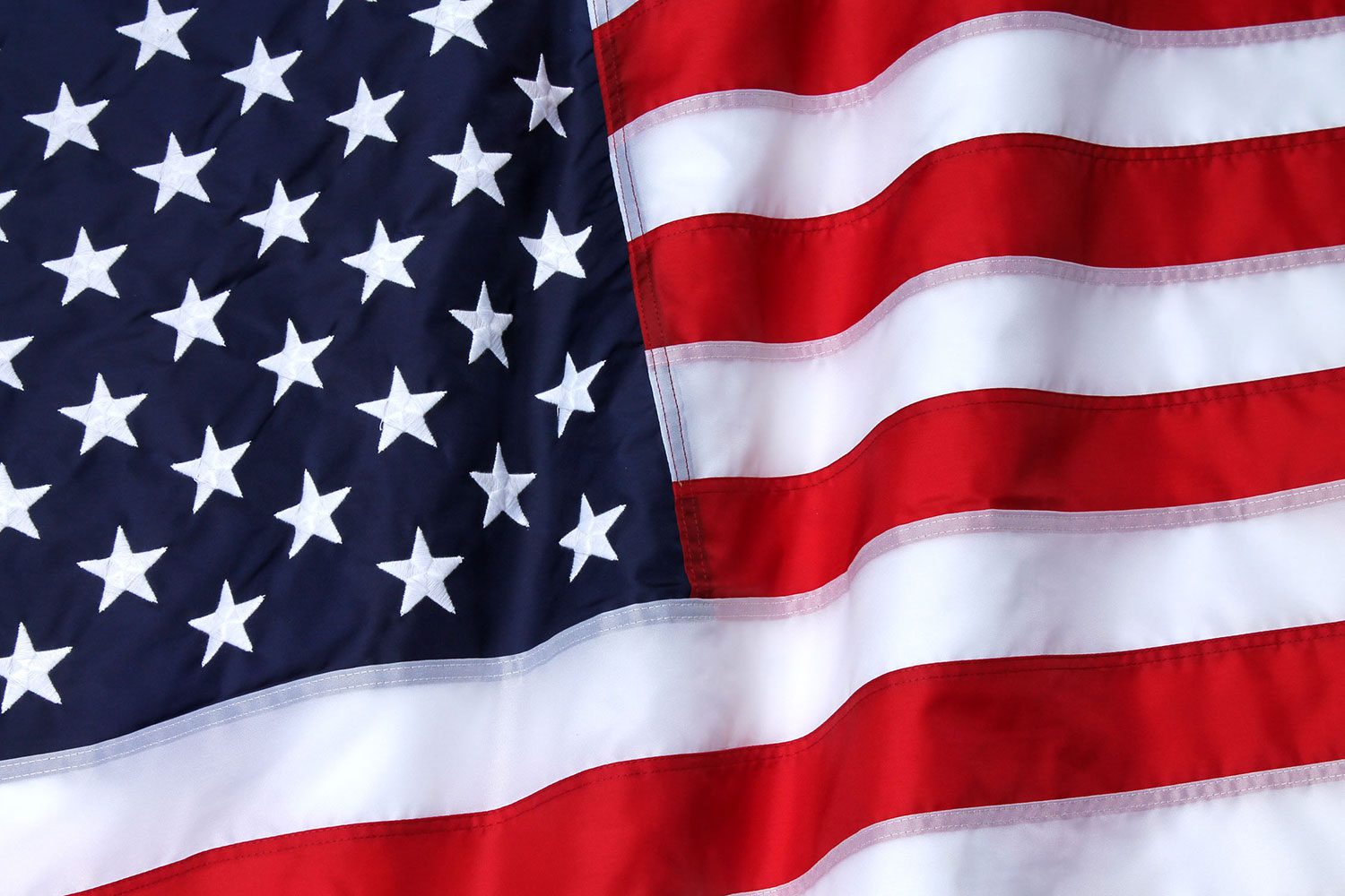 Close-up of the united states flag with stars and stripes.
