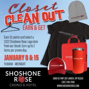 A poster advertising the closet clean out event.