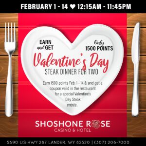 A restaurant flyer with a heart shaped plate.
