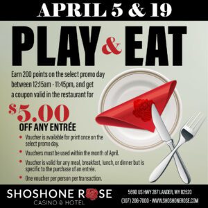 A restaurant flyer with a plate and knife.