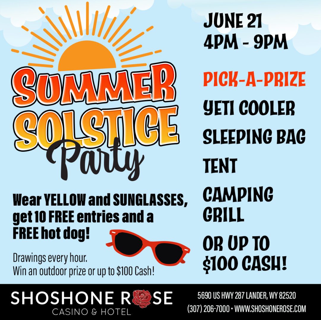 A poster for the summer solstice party.