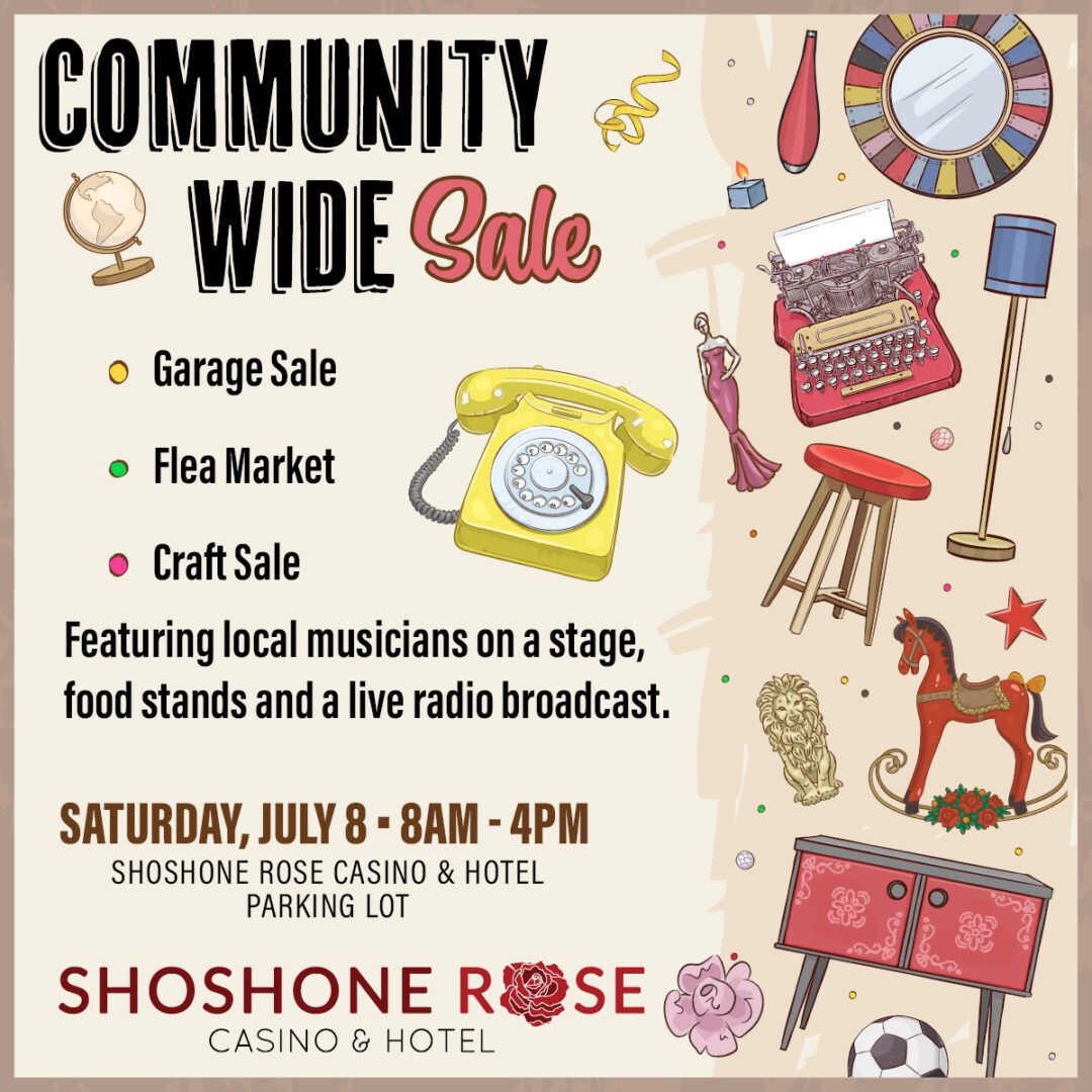 A poster for the community wide sale.