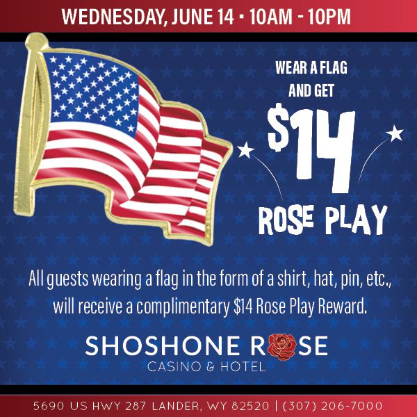A poster advertising a $ 1 4 rose play event.