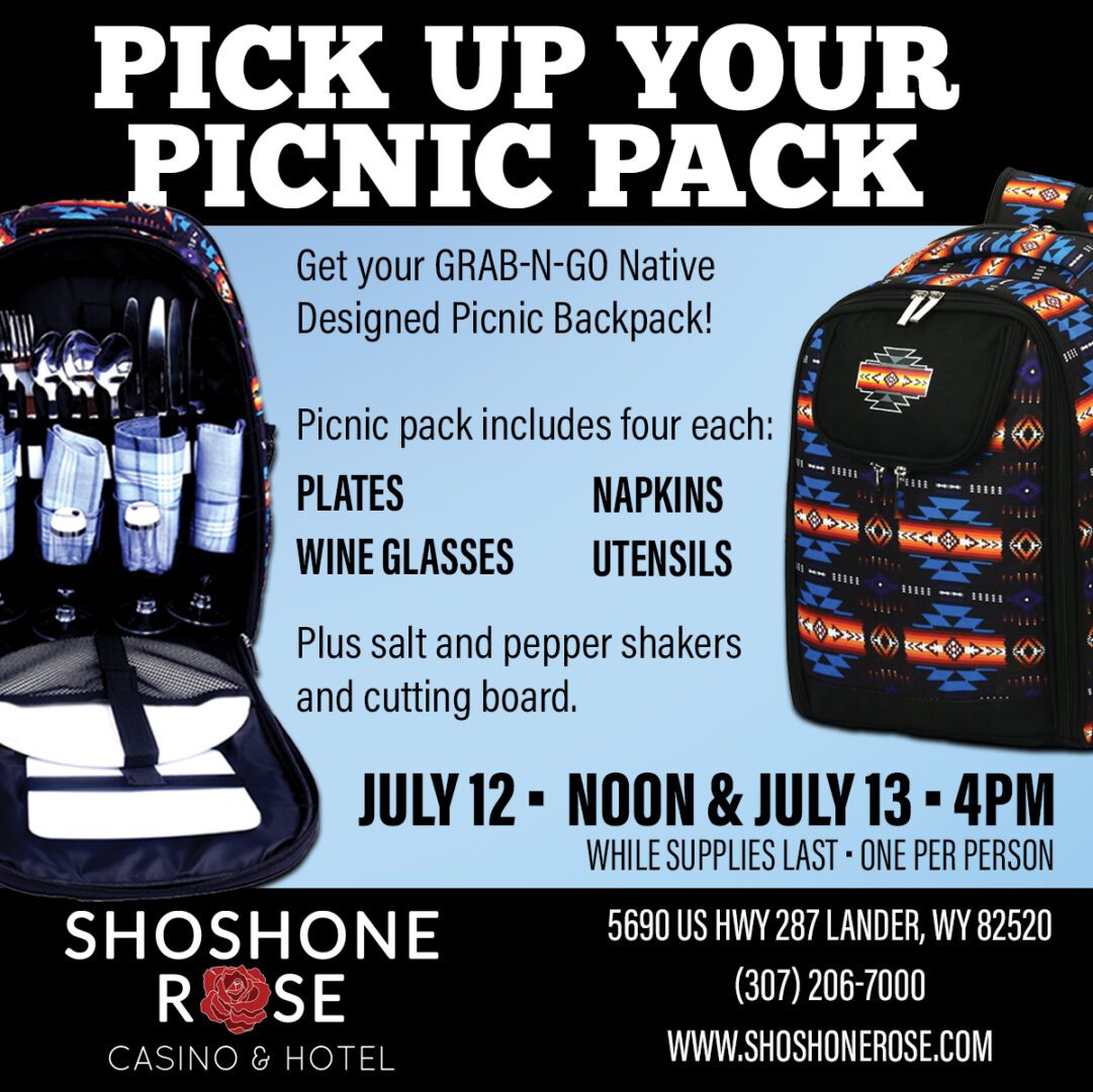 A poster advertising picnic items for the event.