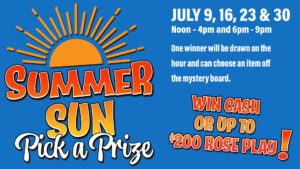 A blue banner with the words " summer fun on a prize."