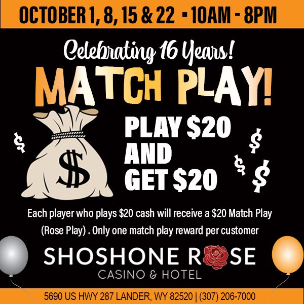 A match play event with money bags and a bag of cash.